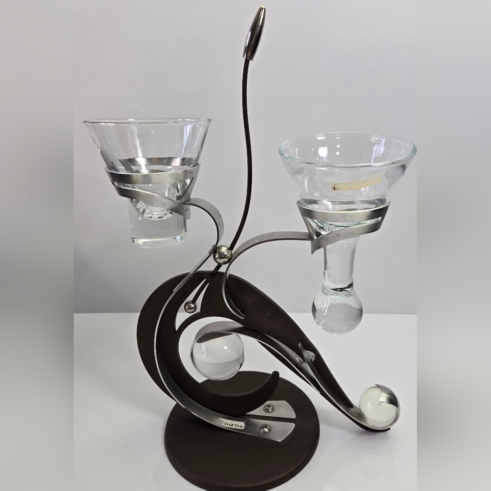 Vintage Art Deco Formano Tear Drop Metal & Glass Candle Holder - Picture 6 of 10